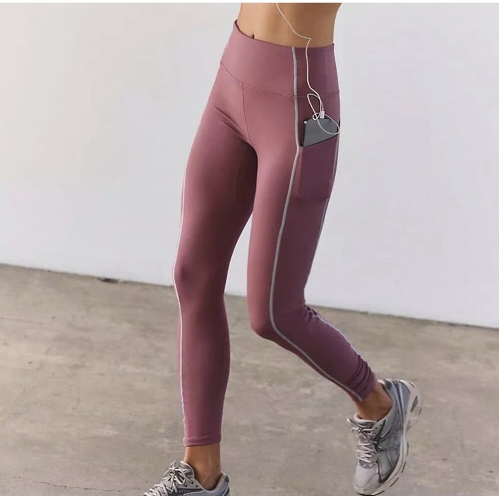 Free People Mauve High-Waist Pocket Joggers